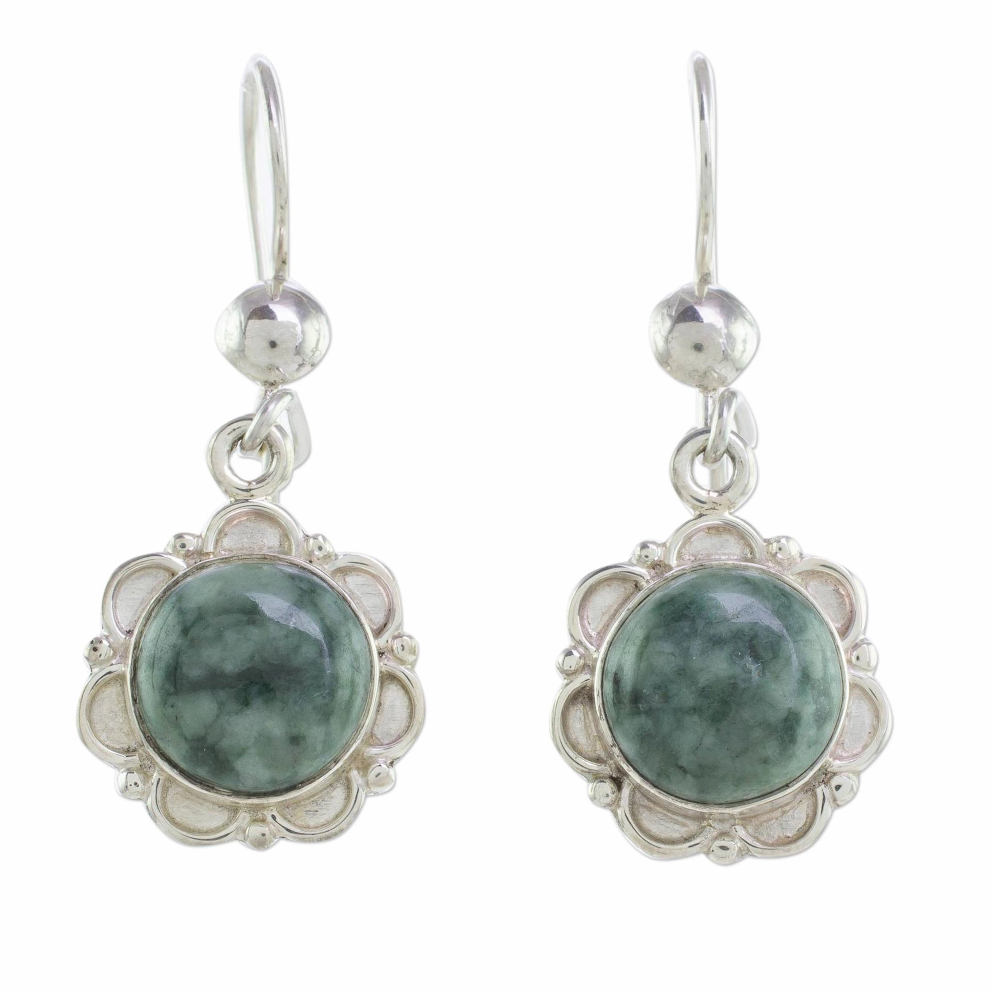 Green Forest Princess Jade Earrings