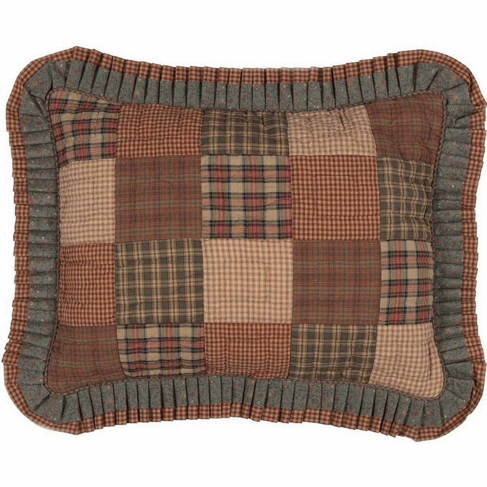 Green Primitive Bedding VHC Crosswoods Sham Cotton Patchwork