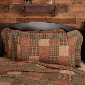 Green Primitive Bedding VHC Crosswoods Sham Cotton Patchwork pillowcases,cotton pillow covers,bed linen