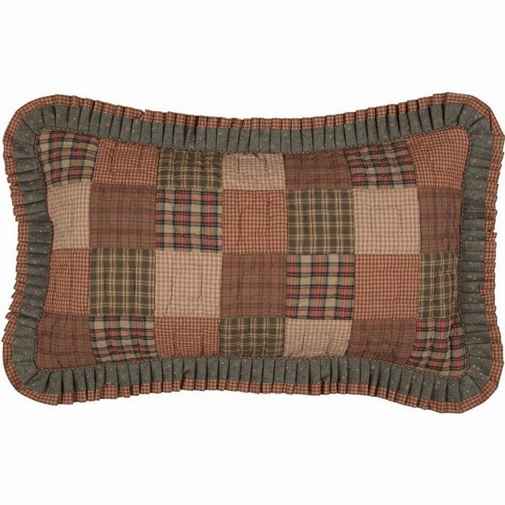 Green Primitive Bedding VHC Crosswoods Sham Cotton Patchwork