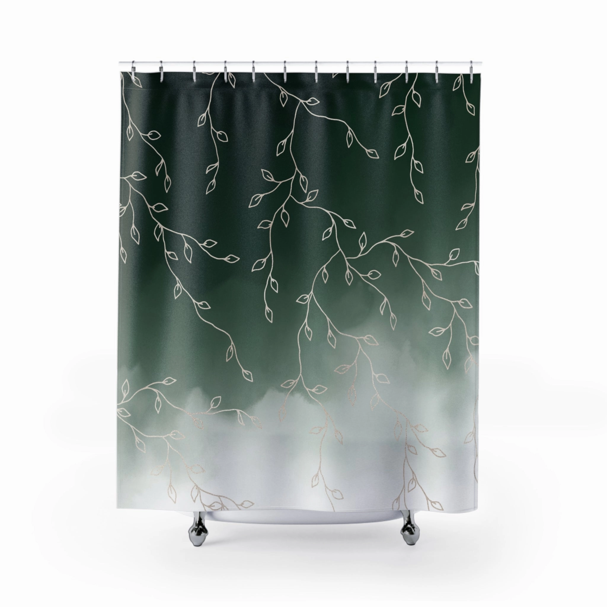 Green Shower Curtain | Ombre, Hygge Leaves Lighting,Home Lighting