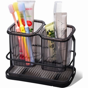 Green Toothbrush Holders for Bathrooms, 2 Cups Toothbrush Holders Toothbrush Holder,Bathroom Organizer