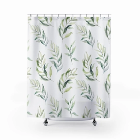 Green White, Palm Leaves, Botanical shower curtain Lighting,Home Lighting