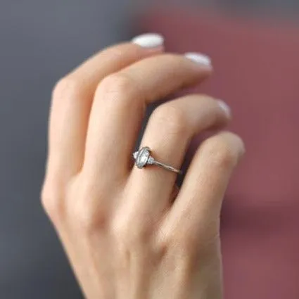 Grey Marquise Diamond Ring