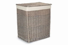 Grey Wash Willow Slim Laundry Hamper Basket with White Lining laundry organizer,dirty clothes basket,plastic laundry basket