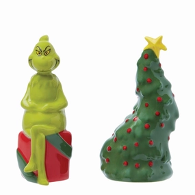 Grinch & Tree Salt and Pepper Shakers 3.5" Decorative Mirror,Home Decor Mirror