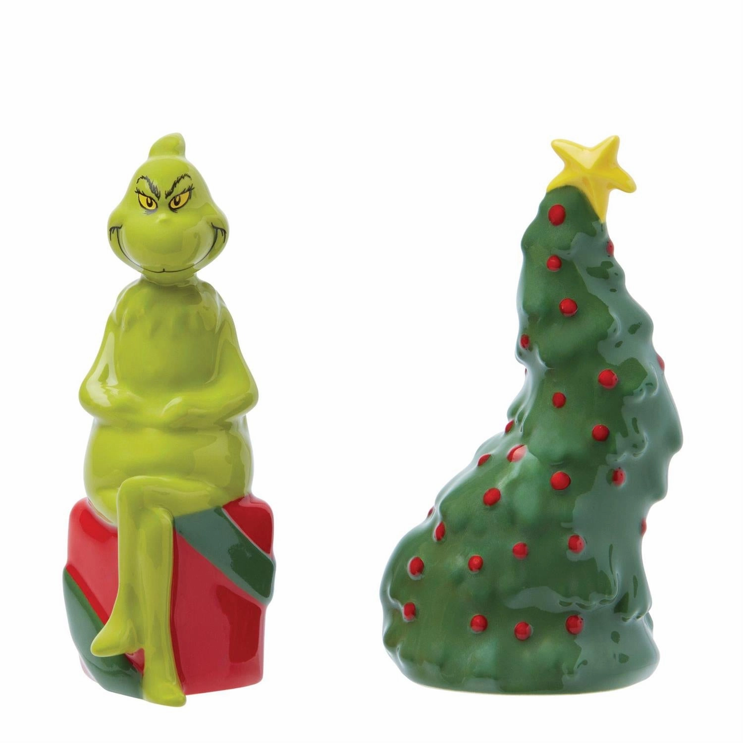 Grinch & Tree Salt and Pepper Shakers 3.5" Decorative Mirror,Home Decor Mirror