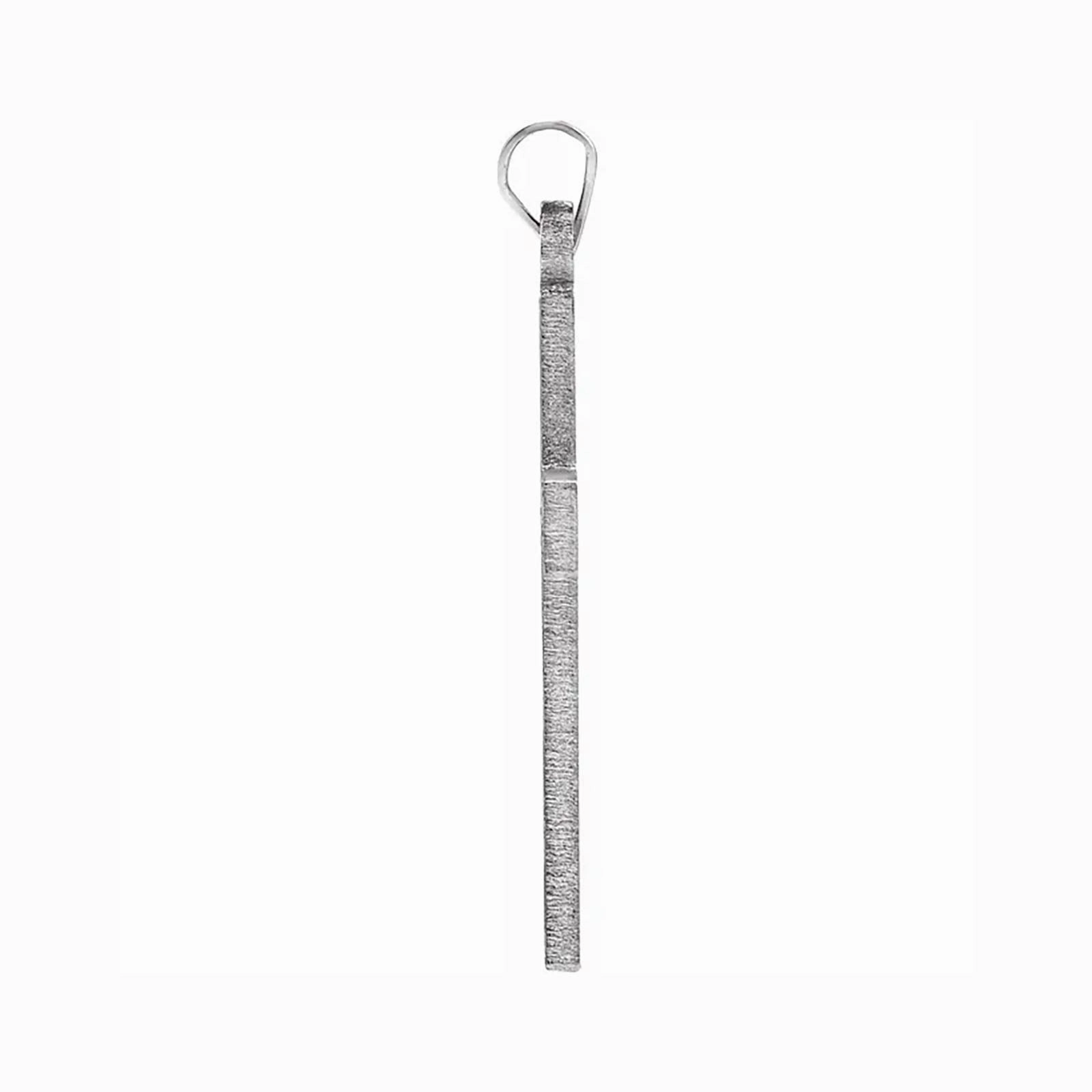 Grooved Cross Pendant in White Gold