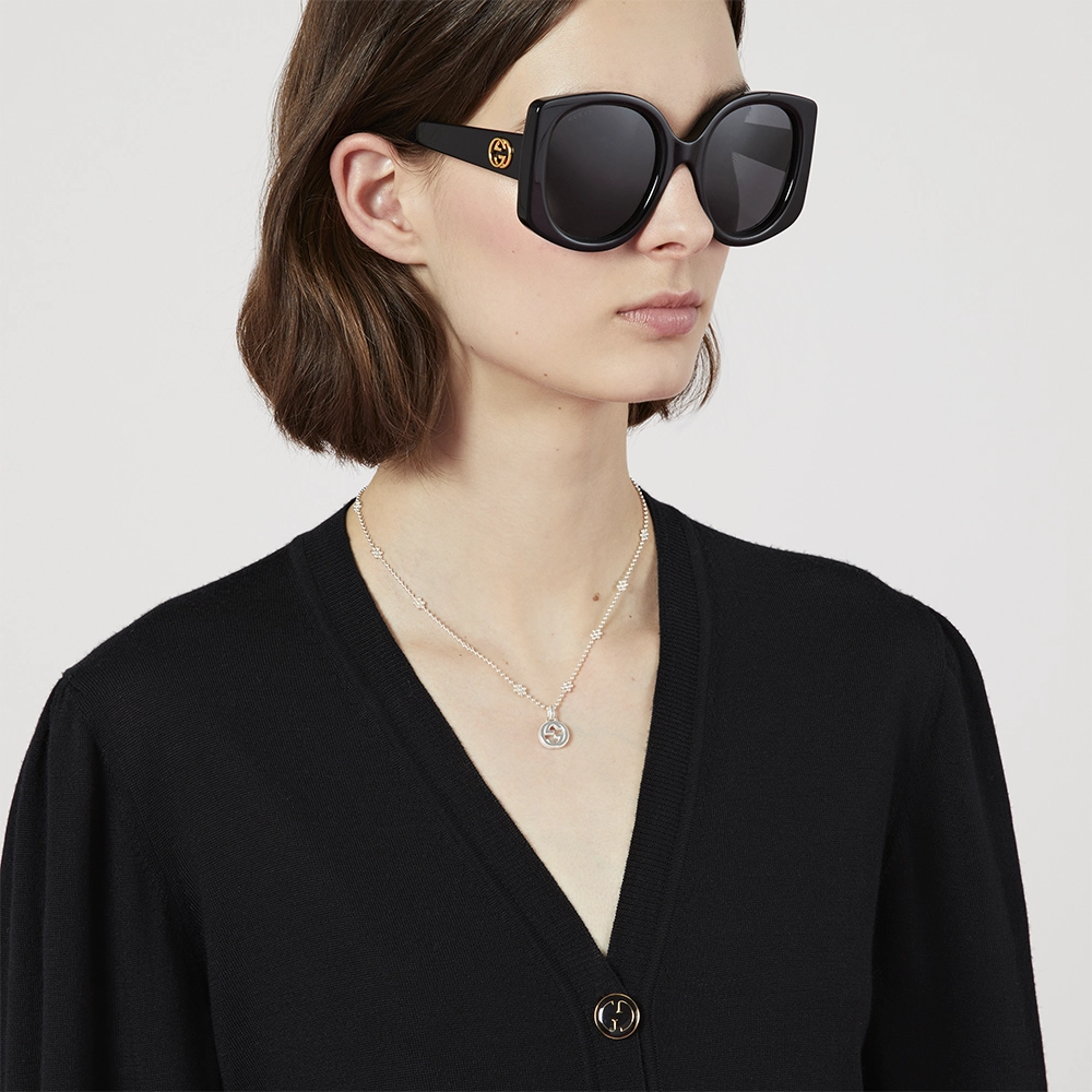 Gucci Interlocking Silver Necklace