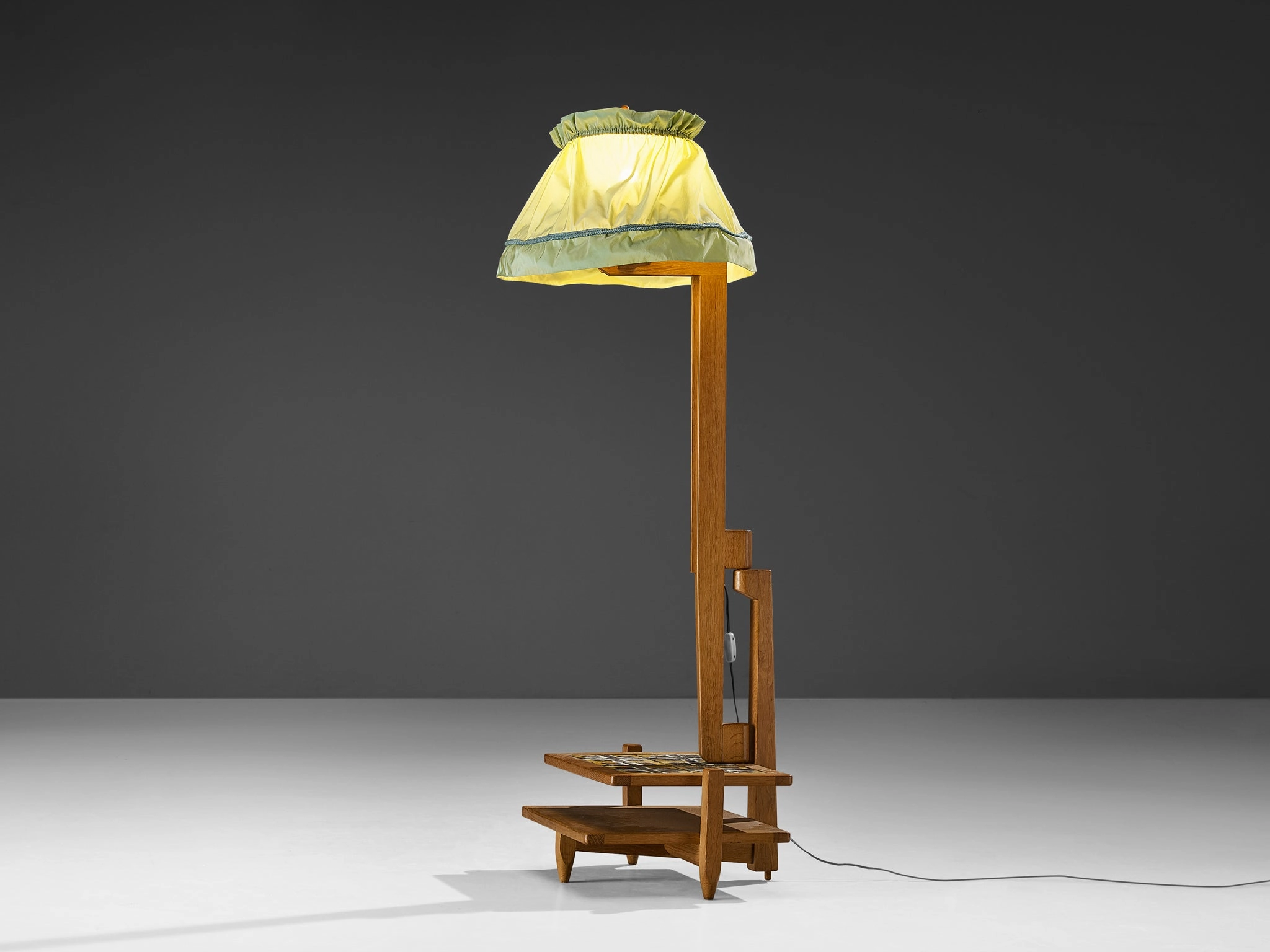 Guillerme & Chambron Floor Lamp with Integrated Side Table