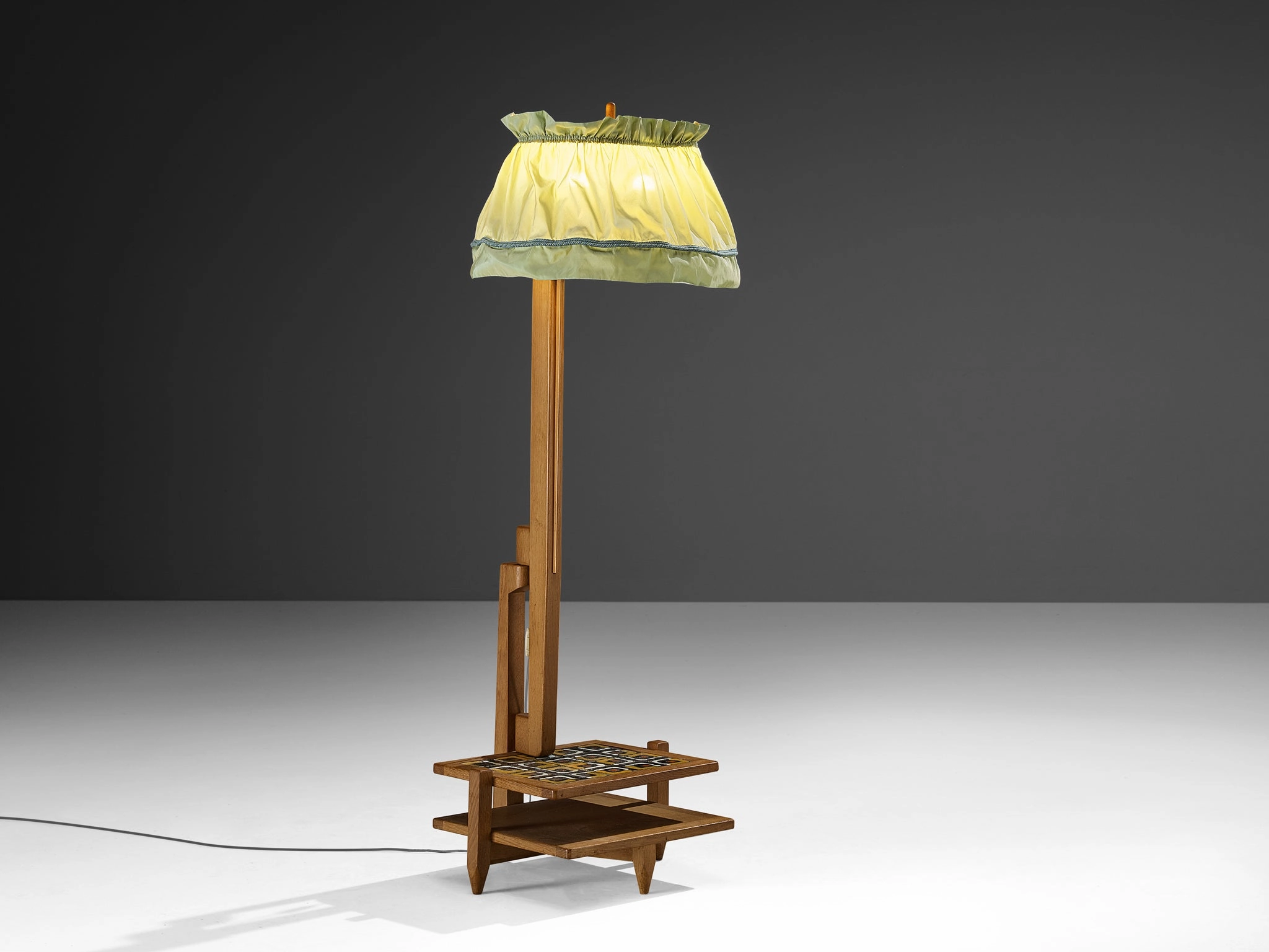 Guillerme & Chambron Floor Lamp with Integrated Side Table