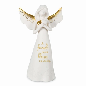 Hallmark A Friend's Love Angel Figurine, 6" Decorative Mirror,Home Decor Mirror