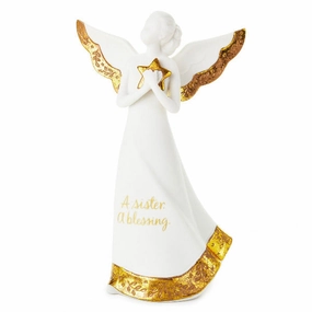 Hallmark A Sister Is a Blessing Angel Figurine, 8.5" Decorative Mirror,Home Decor Mirror