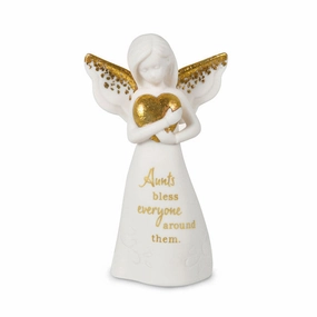 Hallmark An Aunt's Blessings Mini Angel Figurine, 3.8" Decorative Mirror,Home Decor Mirror