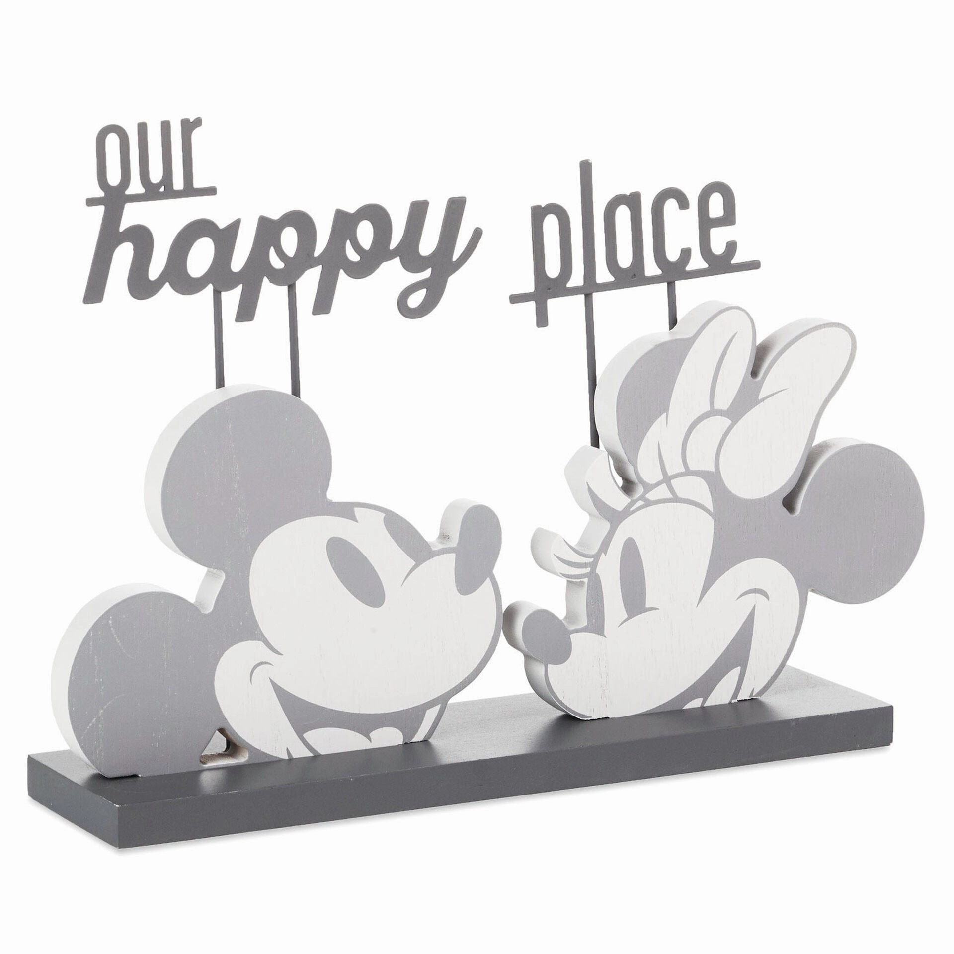 Hallmark Disney Mickey and Minnie Our Happy Place Quote Sign Decorative Mirror,Home Decor Mirror
