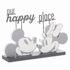 Hallmark Disney Mickey and Minnie Our Happy Place Quote Sign Decorative Mirror,Home Decor Mirror