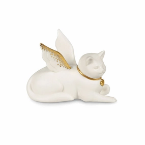 Hallmark Joanne's Angels Cat Figurine, 3" Decorative Mirror,Home Decor Mirror