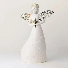 Hallmark Joanne's Angels Rejoice Lighted Angel Figurine, 12" Decorative Mirror,Home Decor Mirror