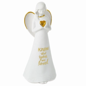 Hallmark Know That You are Loved Angel Figurine, 8.25" Decorative Mirror,Home Decor Mirror