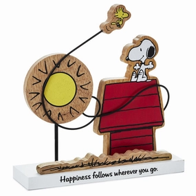 Hallmark Peanuts Snoopy and Woodstock Happiness Figurine, 6.5" Decorative Mirror,Home Decor Mirror