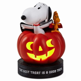Hallmark  Peanuts Vampire Snoopy and Woodstock Halloween Figurine With Light Decorative Mirror,Home Decor Mirror