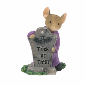 Halloween Mouse Tails with Heart Hide & Scream Figurine Decorative Mirror,Home Decor Mirror