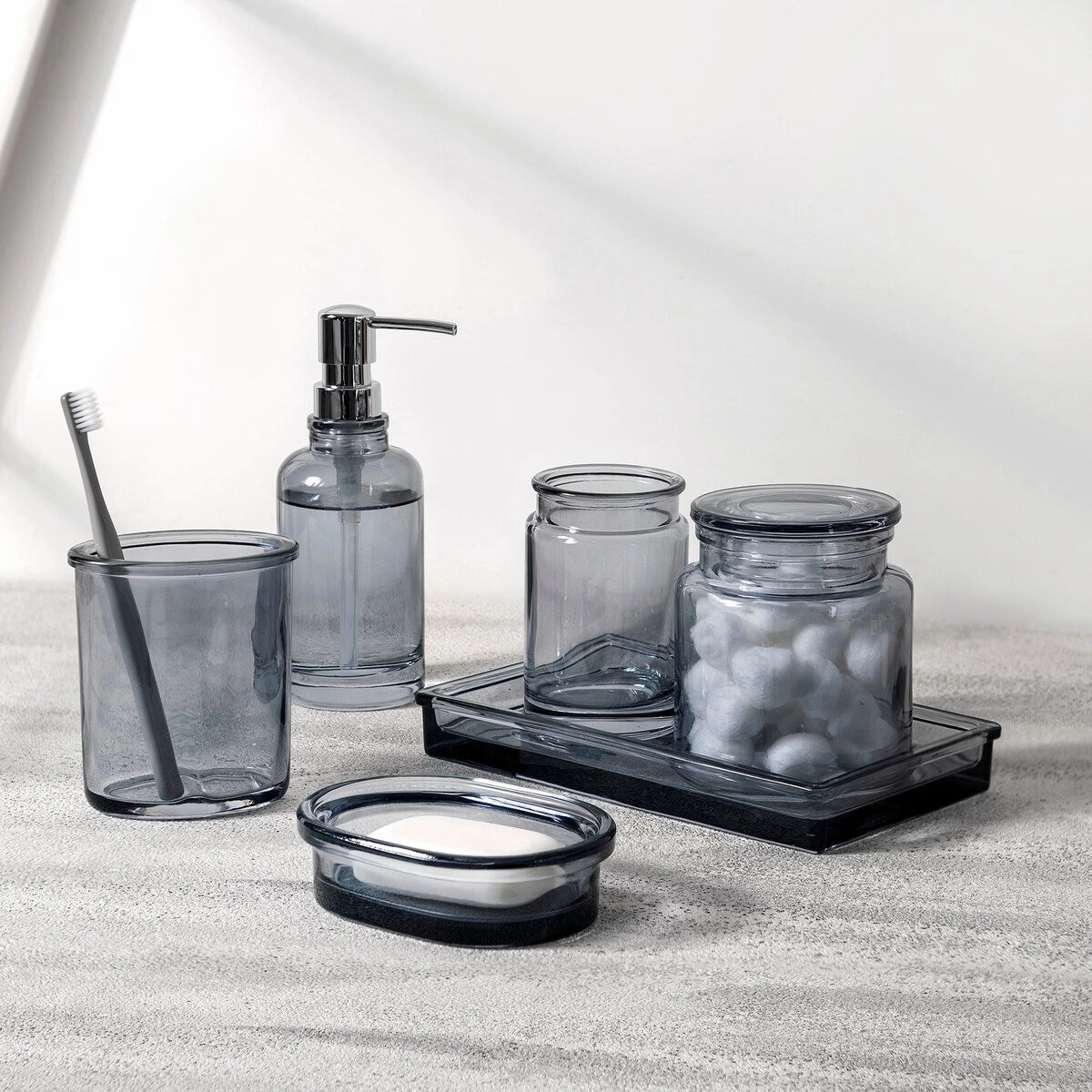 Halsey Toothbrush Holder Smoke Blue Grey - Smoke Blue Grey - Toothbrush Holder