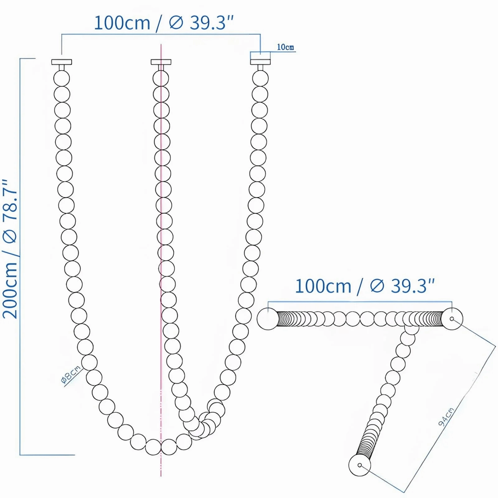 Halti Necklace Acrylic Chandelier