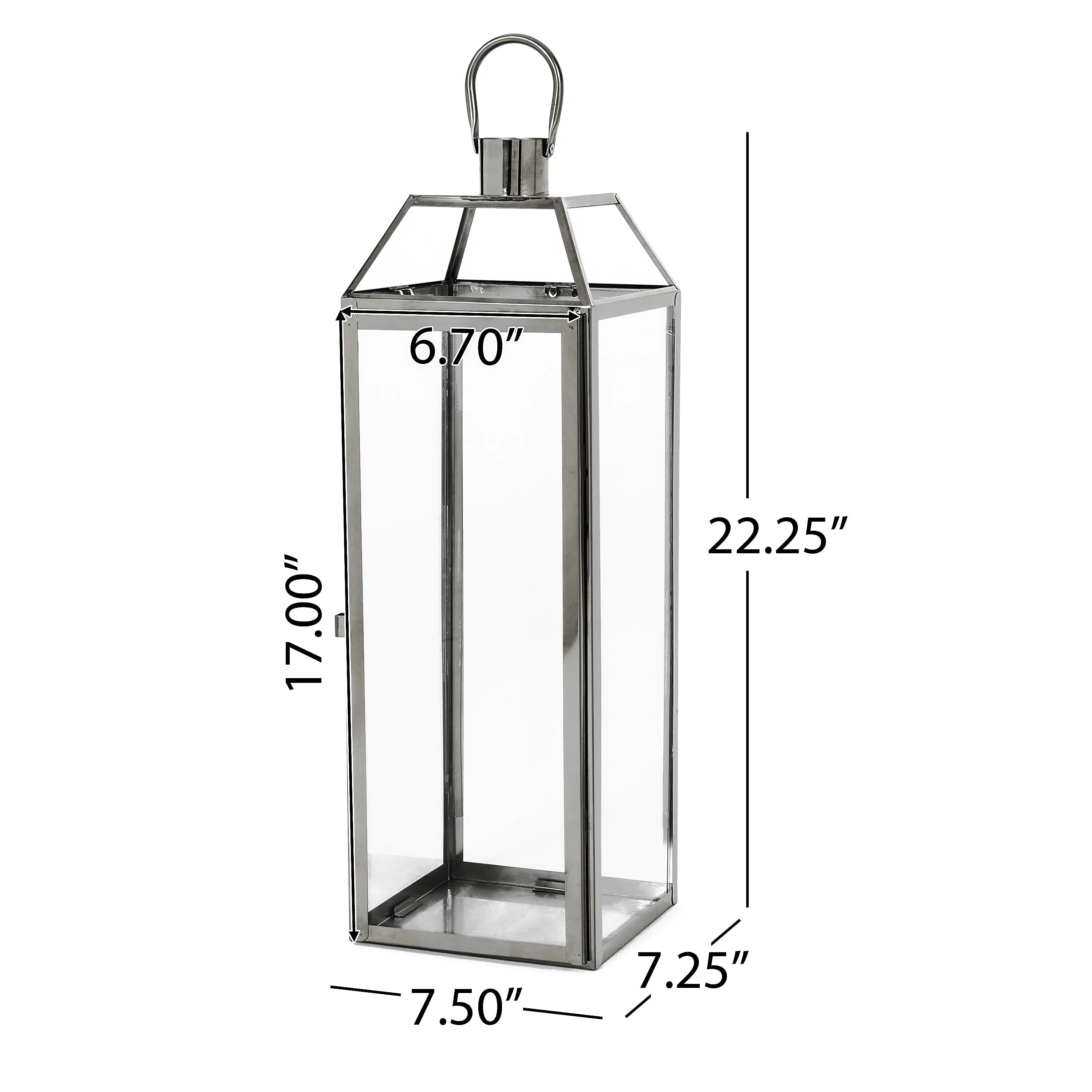 Hamel 22" Modern Stainless Steel Lantern