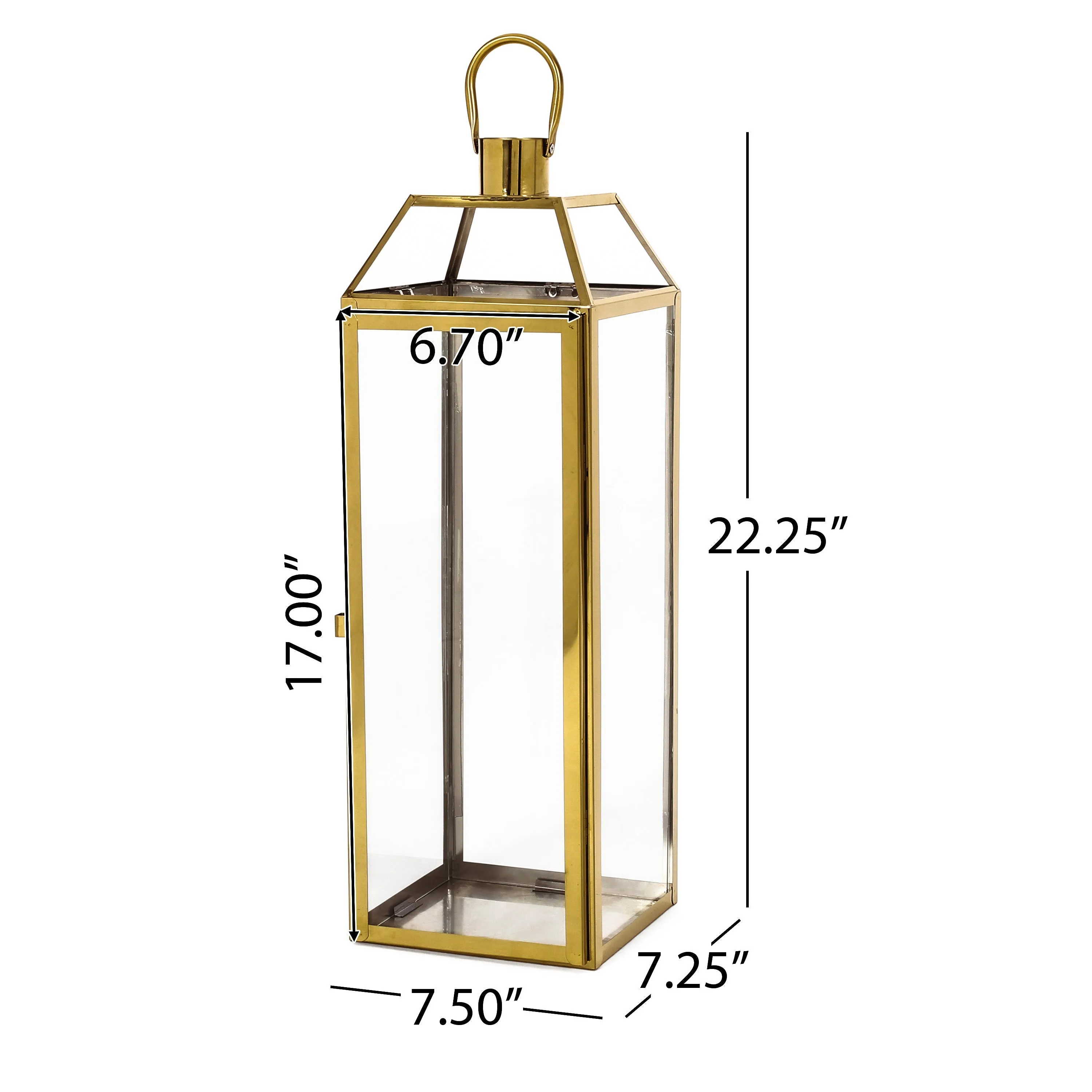 Hamel 22" Modern Stainless Steel Lantern