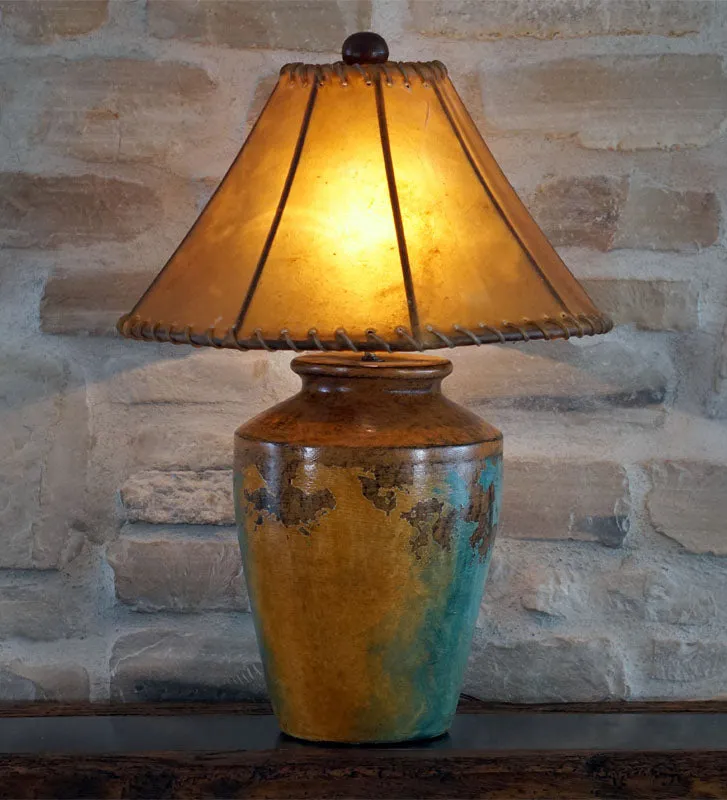 Hand Painted Mexican Pottery Table Lamp