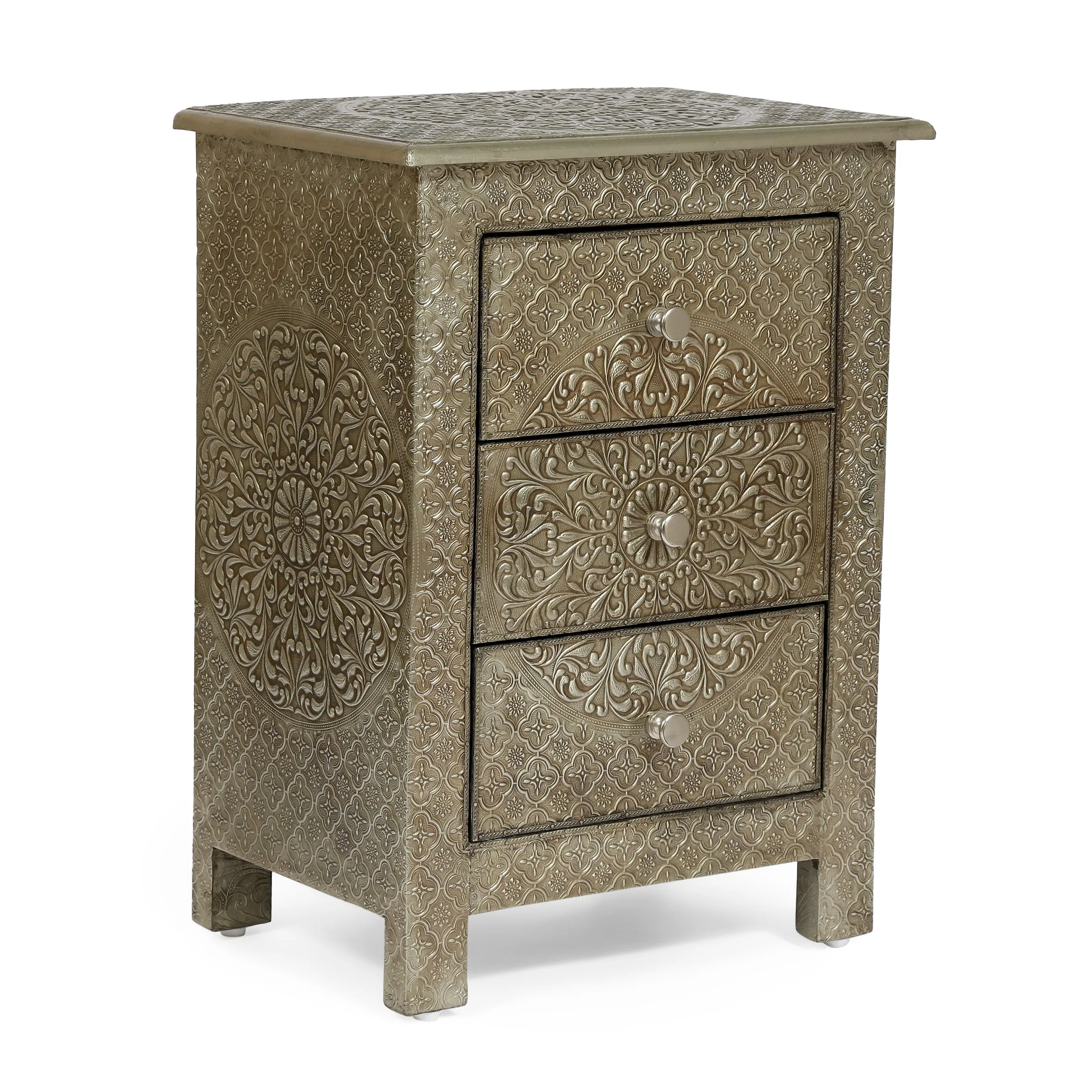 Handcrafted Boho 3 Drawer Nightstand - NH709313 office desk, work desk