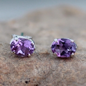 Handcrafted Amethyst & Sterling Silver Earrings