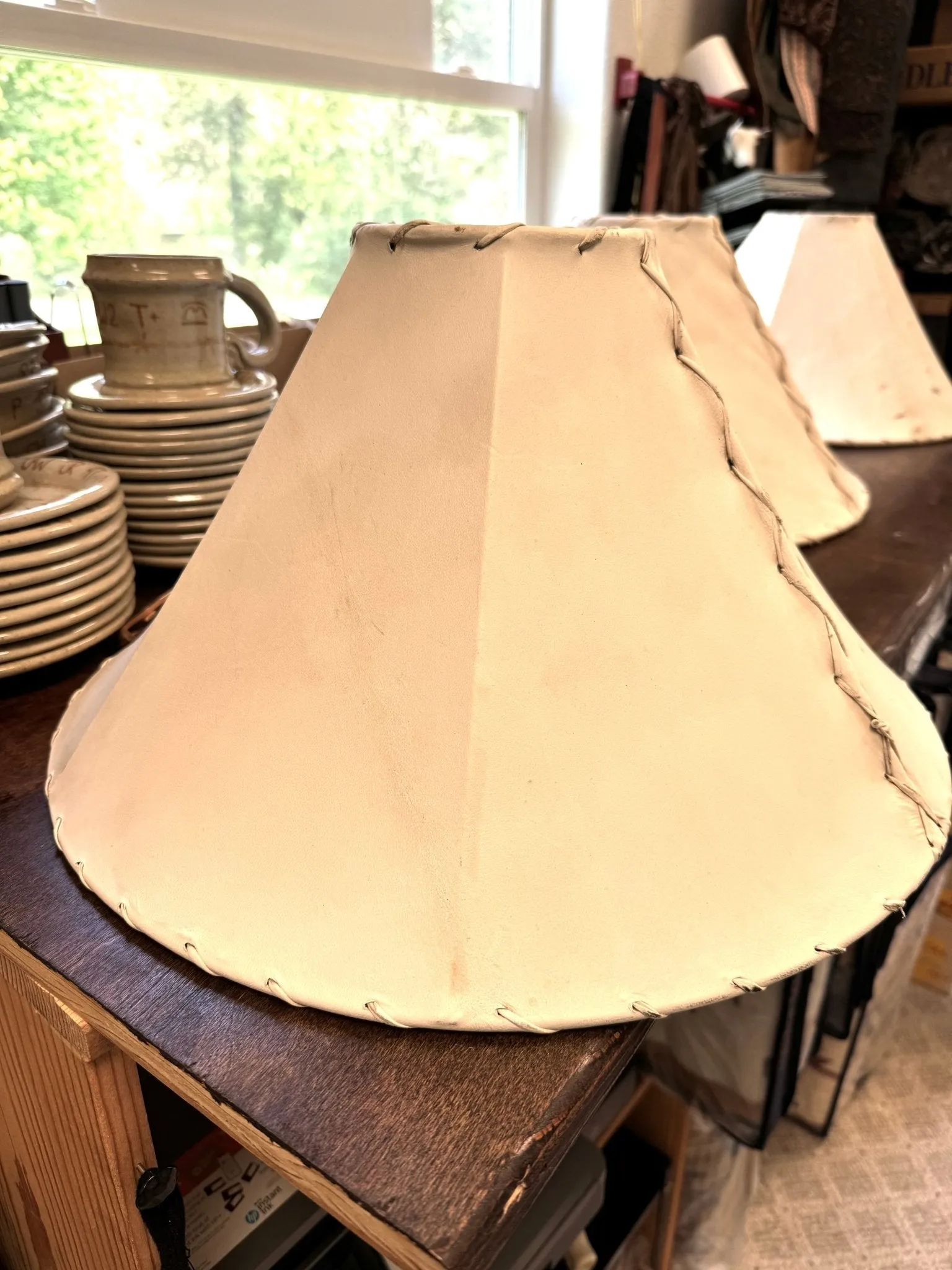 Handmade Genuine Rawhide Lamp Shades 3 Colors