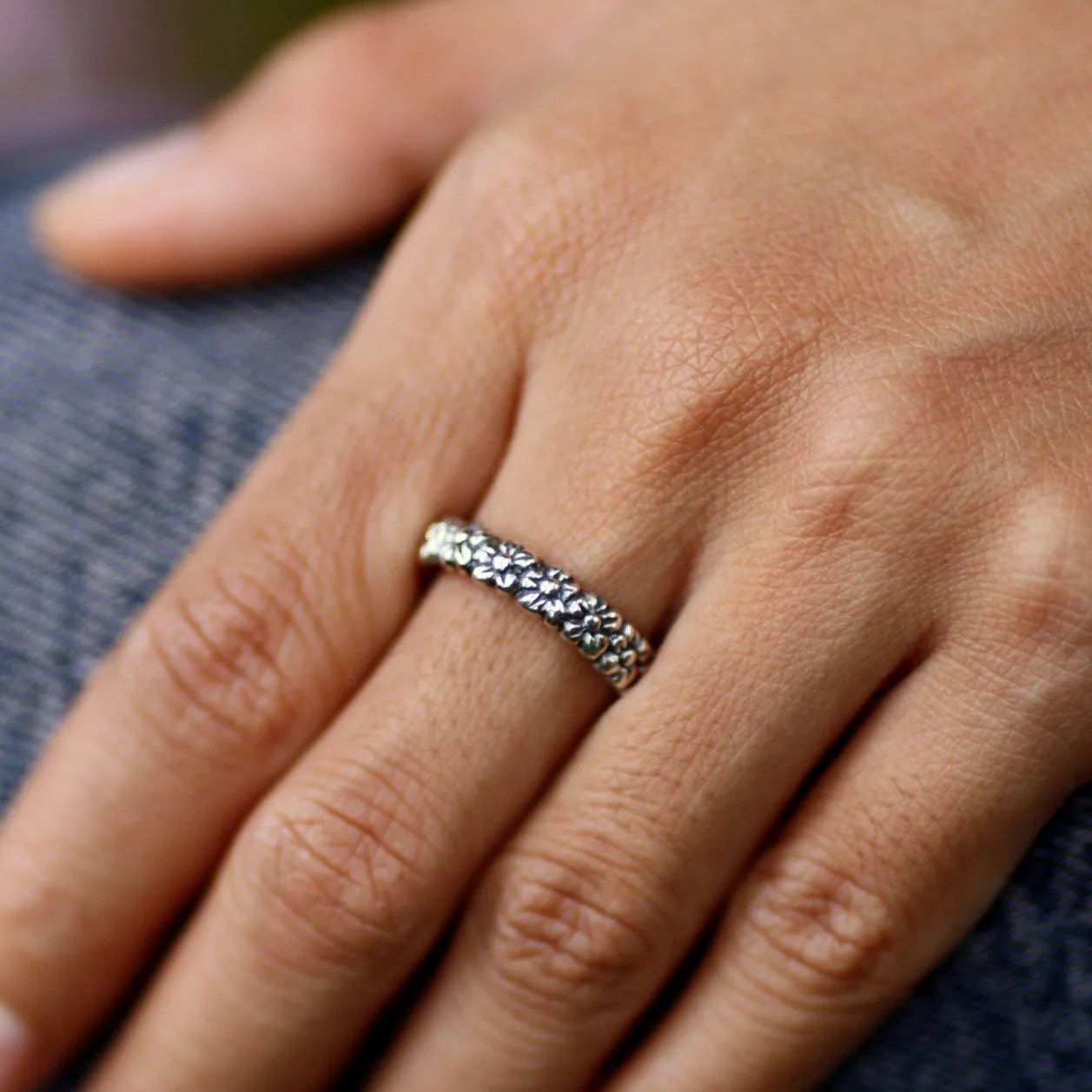 Handmade Sterling Silver Daisy Ring
