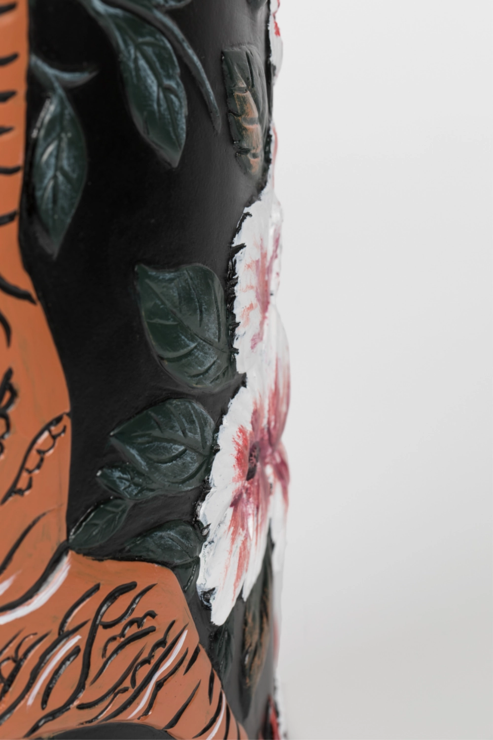 Handpainted Round Vase | Bold Monkey Songs Of The Night Tiger