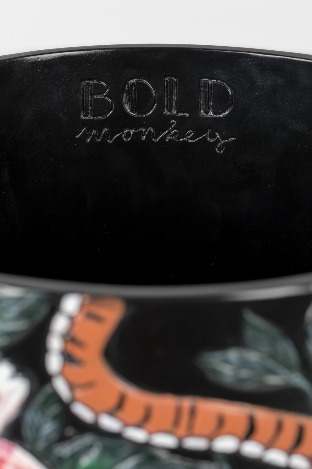 Handpainted Round Vase | Bold Monkey Songs Of The Night Tiger