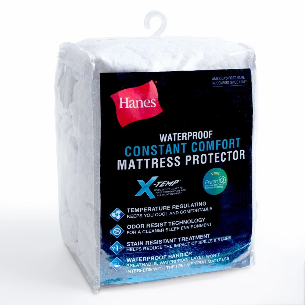 Hanes X-Temp FreshIQ Constant Comfort Waterproof Mattress Protector - White
