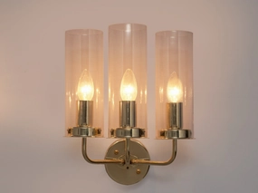 Hans-Agne Jakobsson 'Sonata' Wall Light in Glass and Brass Knife Set,Kitchen Knives