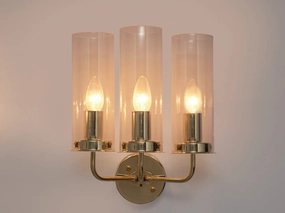 Hans-Agne Jakobsson 'Sonata' Wall Lights in Glass and Brass Knife Set,Kitchen Knives