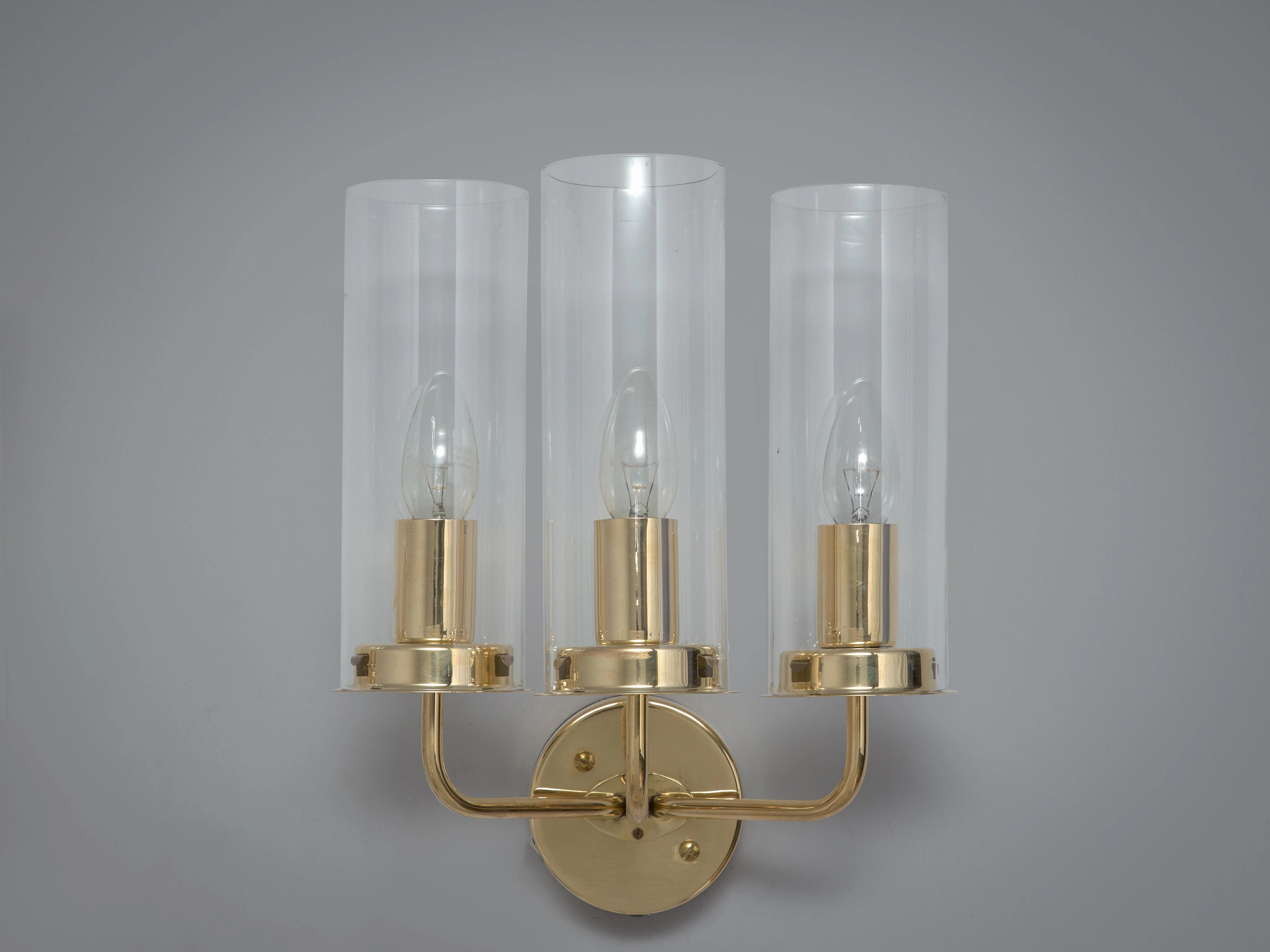 Hans-Agne Jakobsson 'Sonata' Wall Lights in Glass and Brass