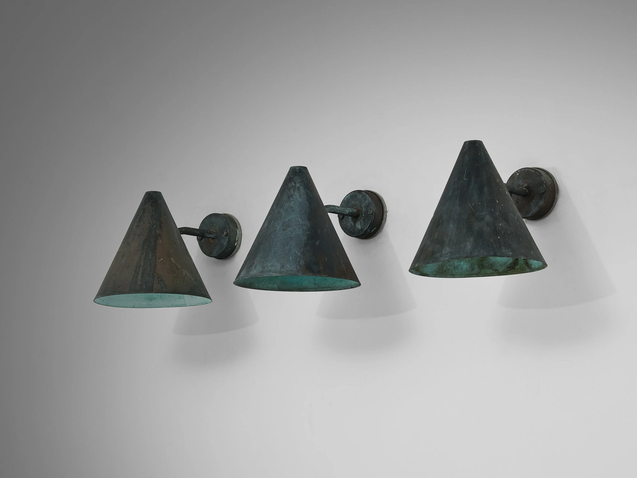 Hans-Agne Jakobsson 'Tratten' Wall Lights in Patinated Copper
