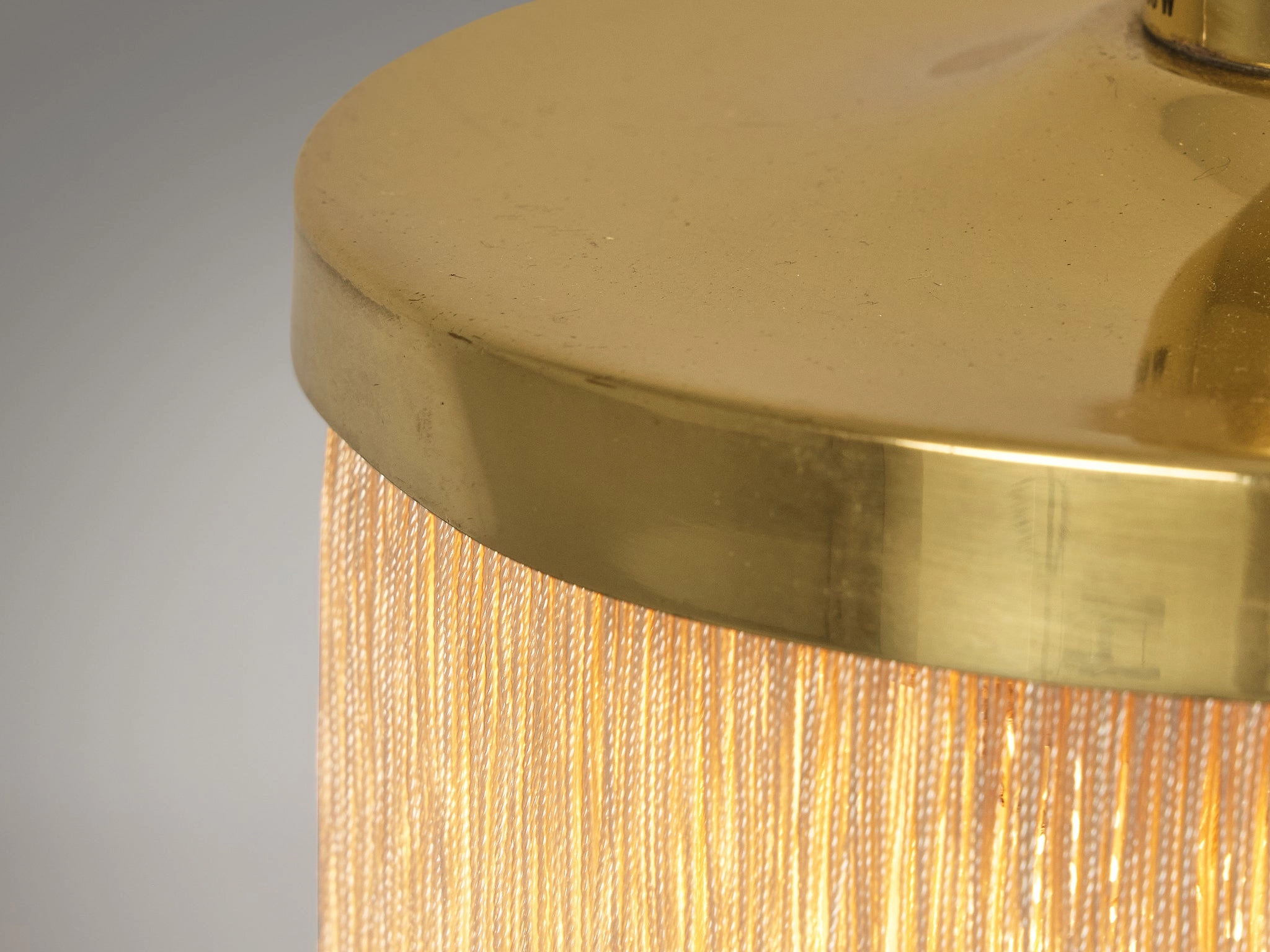 Hans-Agne Jakobsson Pair of 'Fringe' Table Lamps in Brass and Silk