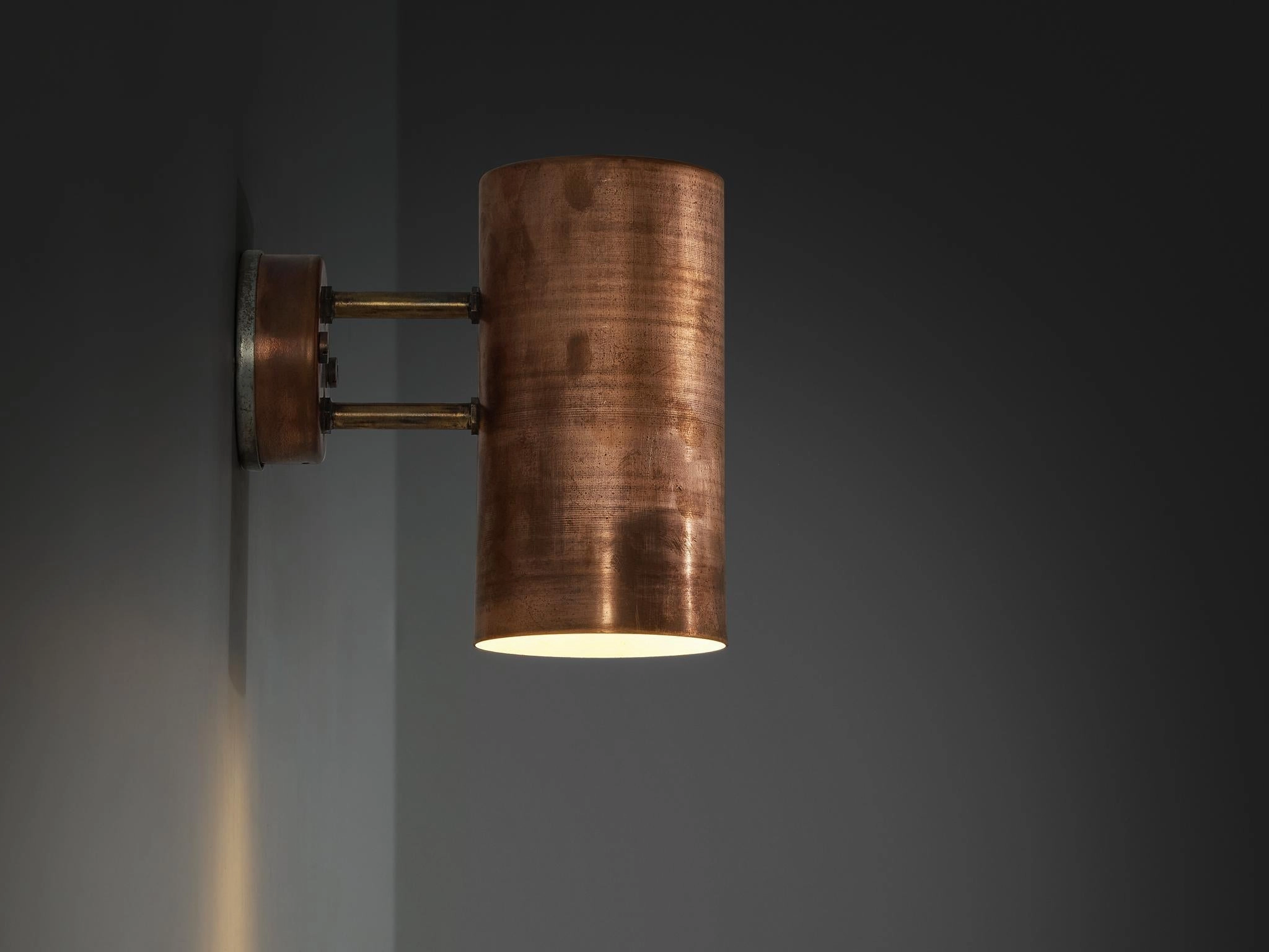 Hans-Agne Jakobsson Rulle Wall Light in Patinated Copper