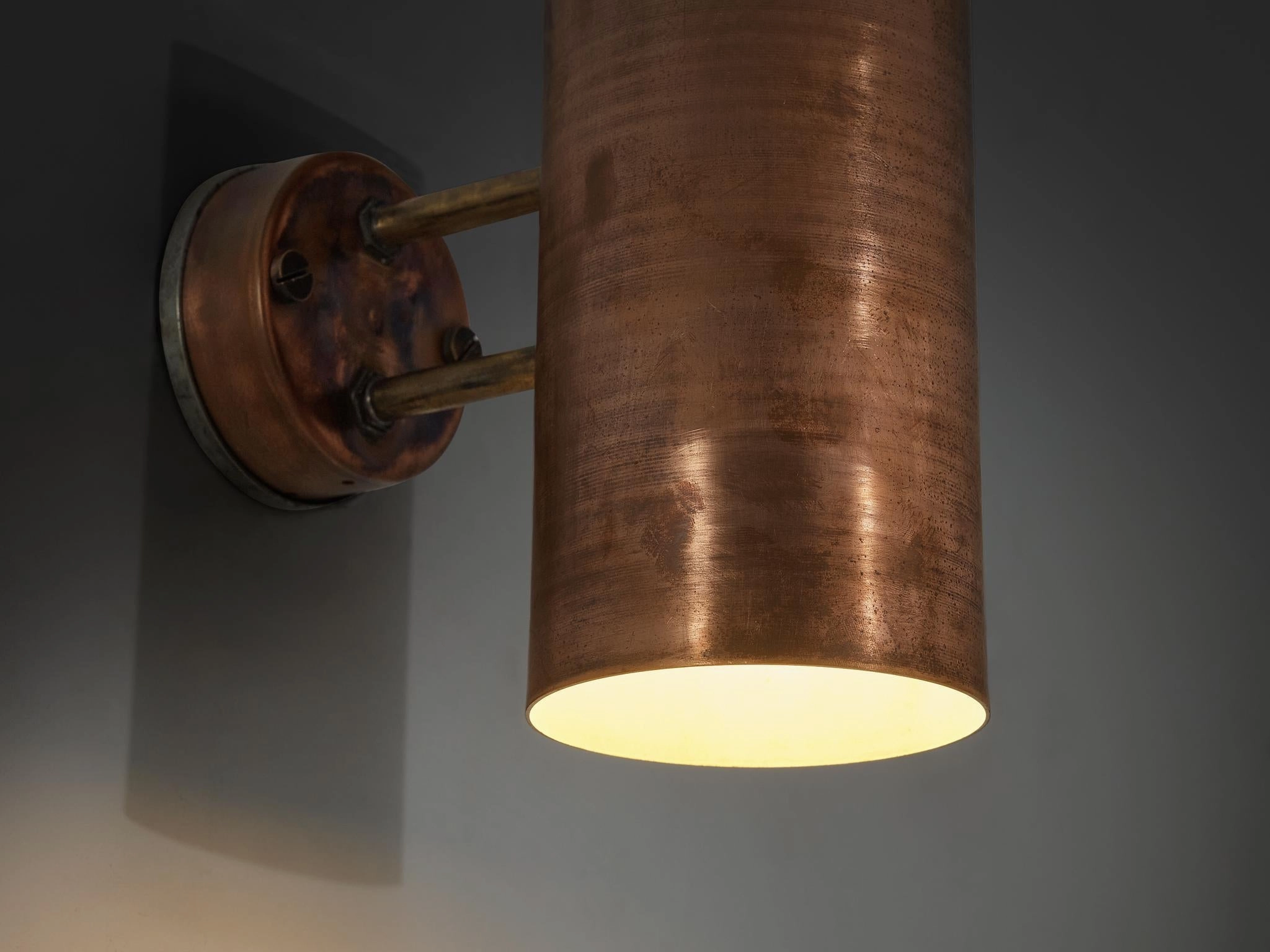 Hans-Agne Jakobsson Rulle Wall Light in Patinated Copper