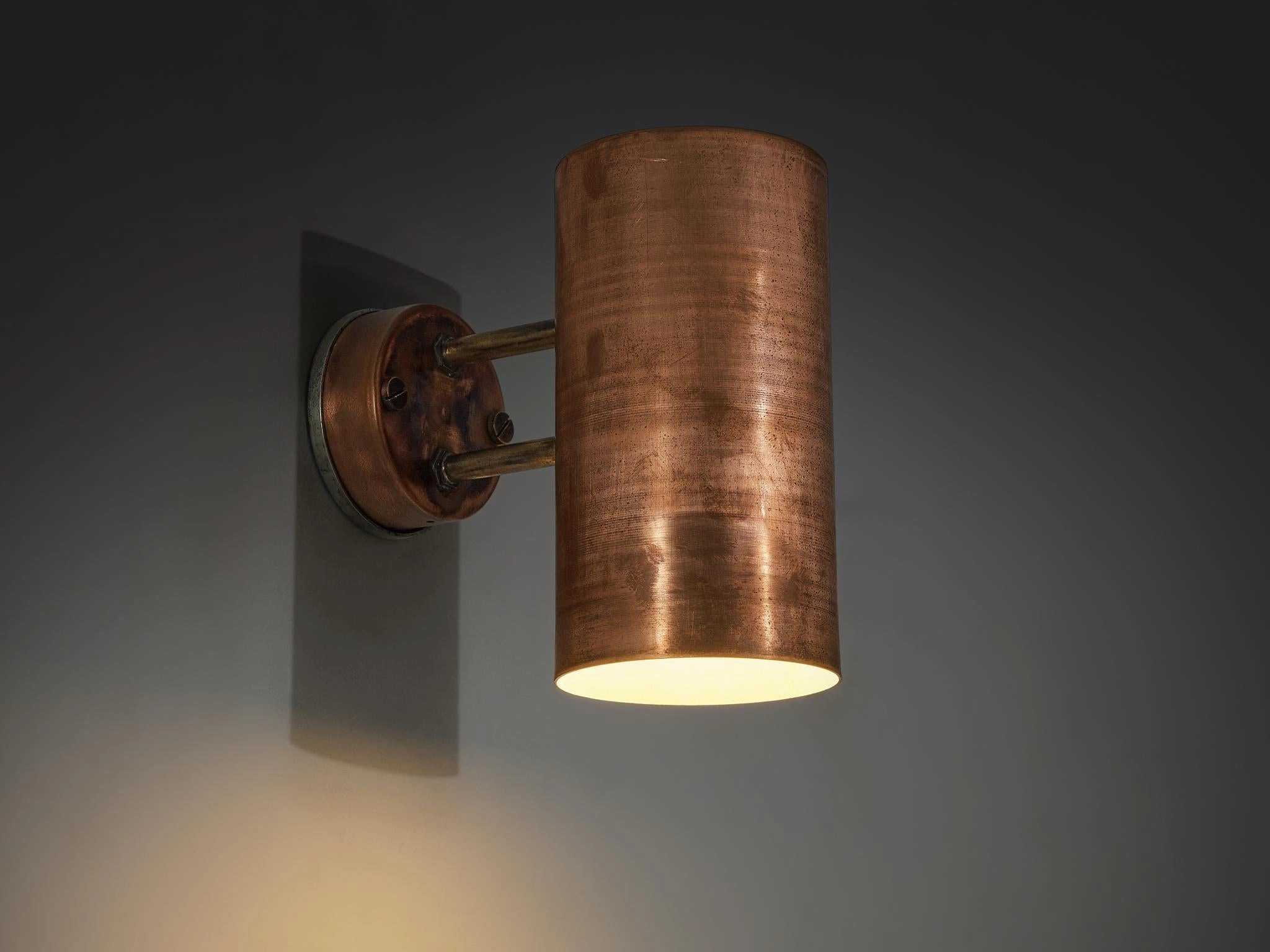 Hans-Agne Jakobsson Rulle Wall Light in Patinated Copper