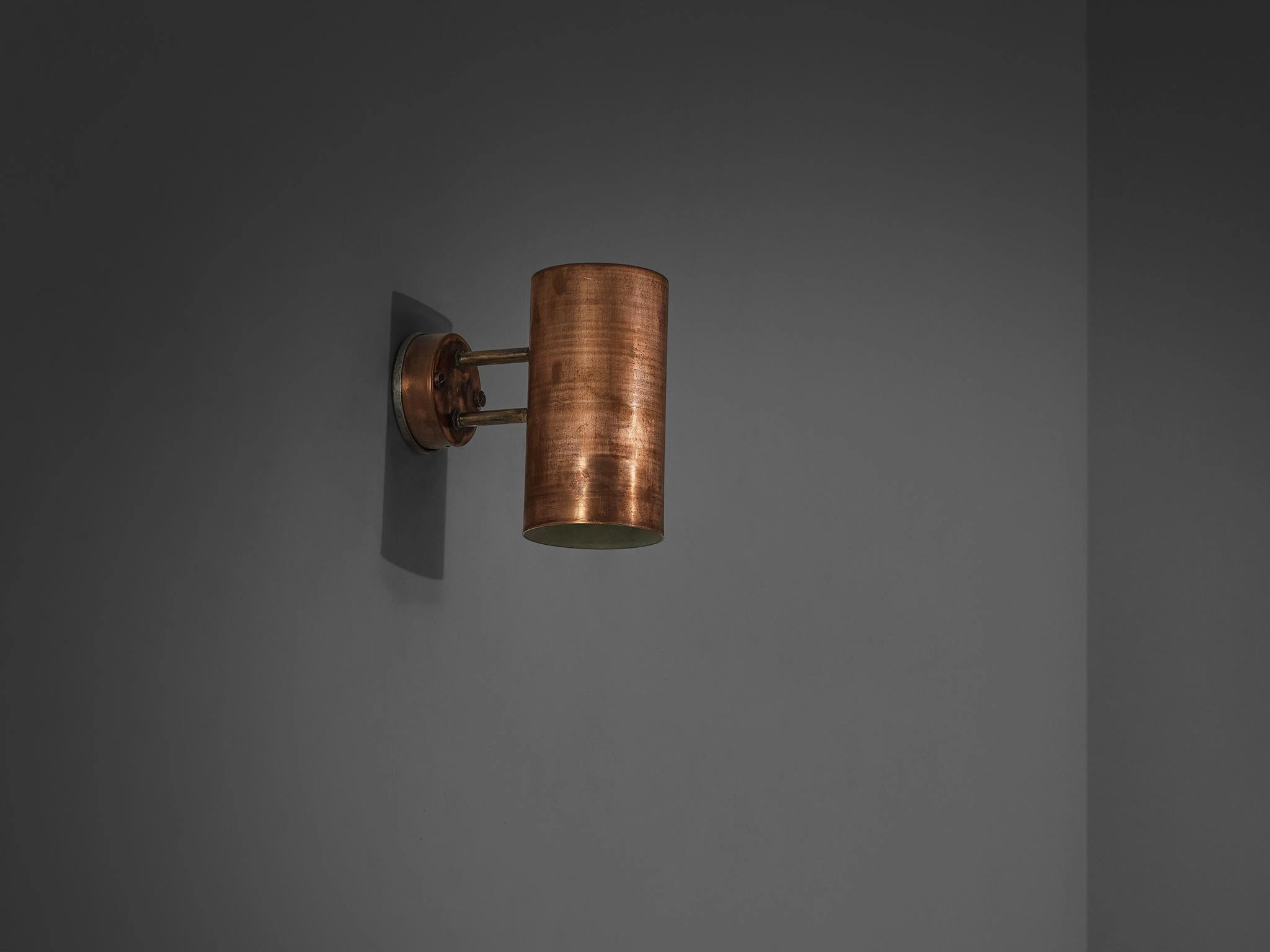 Hans-Agne Jakobsson Rulle Wall Light in Patinated Copper