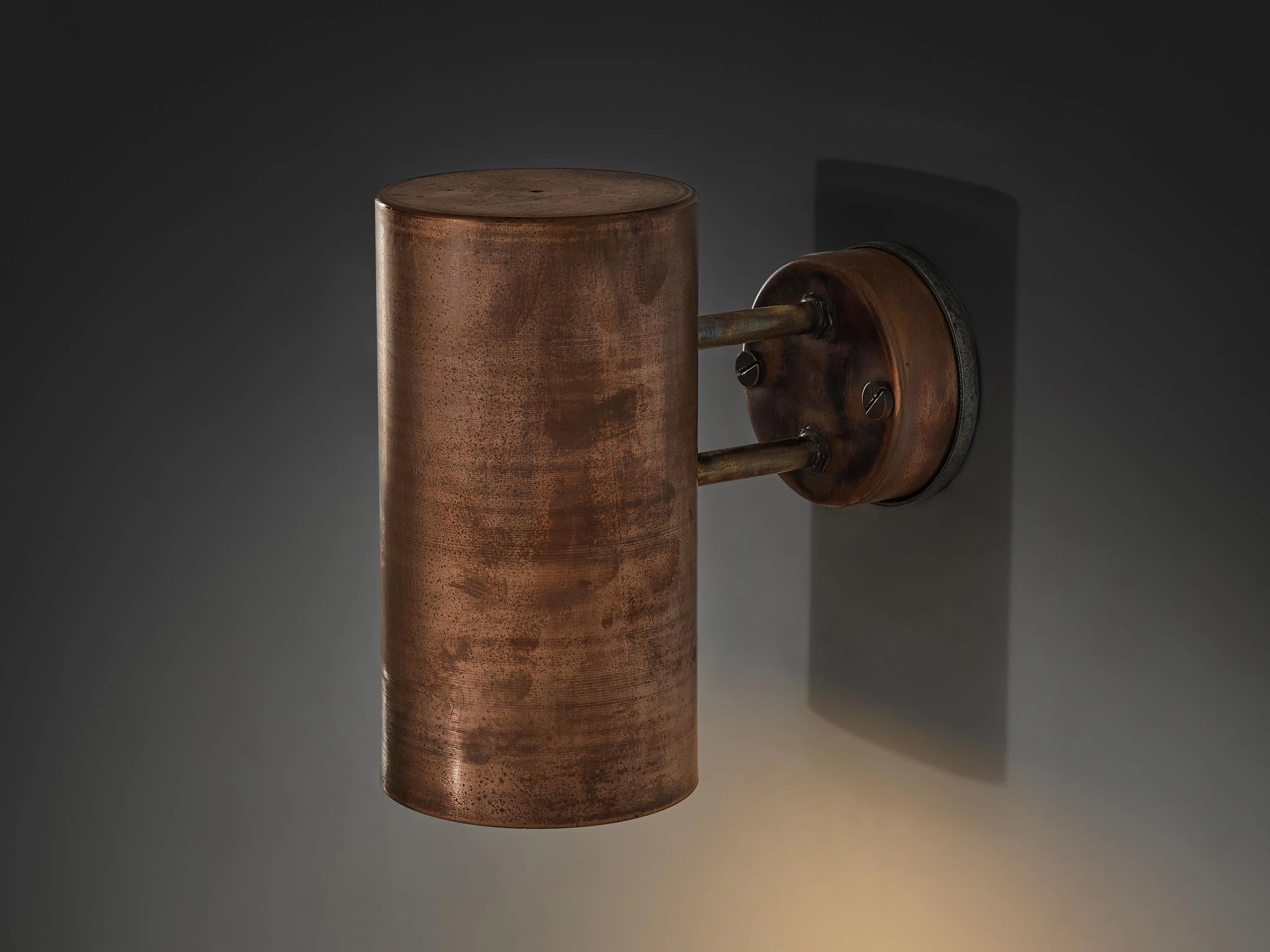 Hans-Agne Jakobsson Rulle Wall Light in Patinated Copper