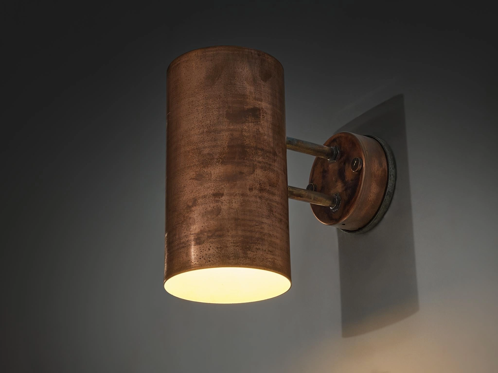 Hans-Agne Jakobsson Rulle Wall Light in Patinated Copper