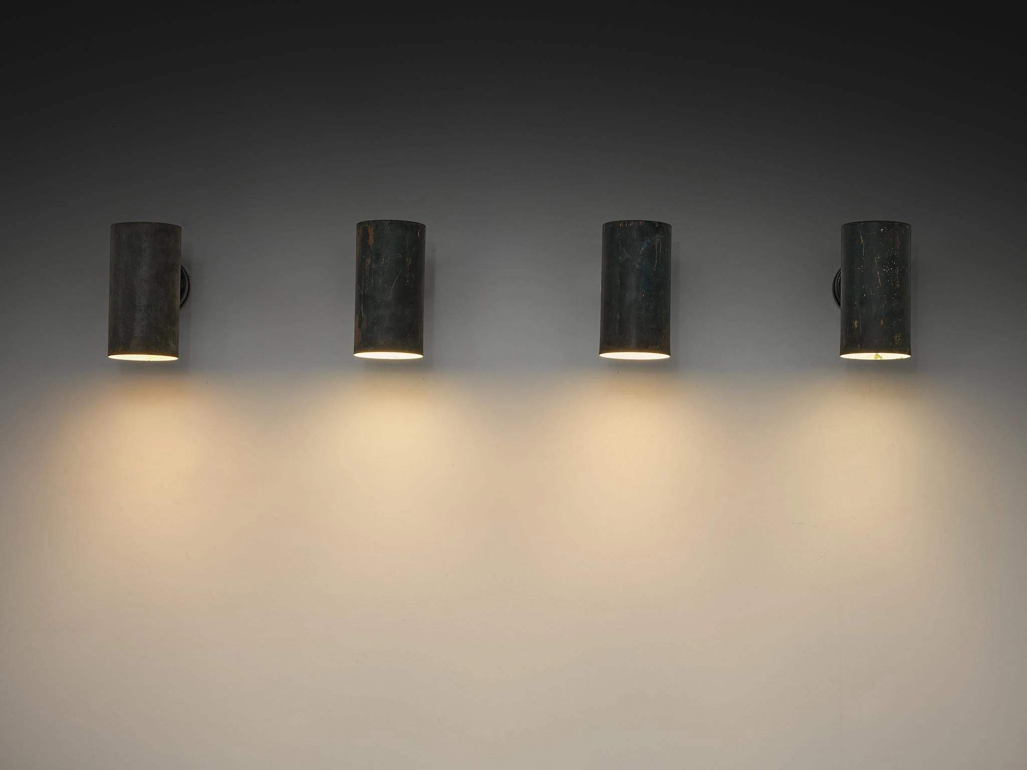 Hans-Agne Jakobsson Rulle Wall Lights in Patinated Copper